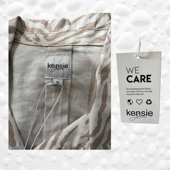 Kenzie Pebble Zebra Stretch Jacket S: XL NWT - Picture 5 of 12